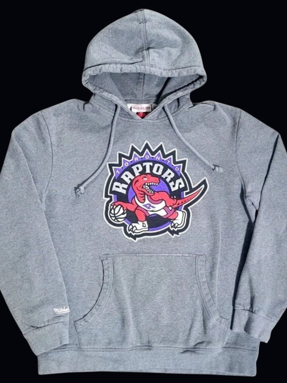 Mitchell & Ness Toronto Raptors Pullover Hoodie Mens XL Gray Classic Logo Retro